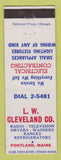 Matchbook Cover - LW Cleveland Radio TV Appliance Portland ME