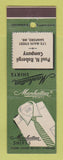 Matchbook Cover - Manhattan Men's Shirts Clothes Paul Roberge Sanford ME