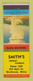 Matchbook Cover - Smith's Jewelry Cameras Westbrook ME Elgin Watches