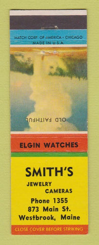 Matchbook Cover - Smith's Jewelry Cameras Westbrook ME Elgin Watches