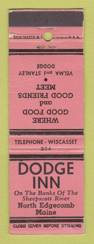 Matchbook Cover - Dodge Inn North Edgecomb ME