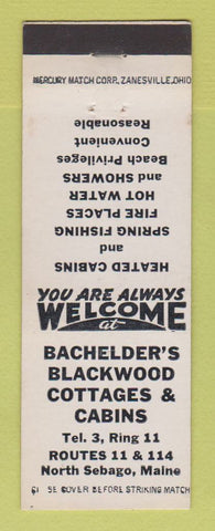 Matchbook Cover - Cachelder's Blackwood Cabins Cottages North Sebago ME