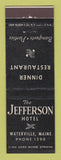 Matchbook Cover - Jefferson Hotel Waterville ME