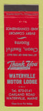 Matchbook Cover - Waterville Motor Lodge ME