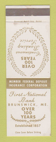 Matchbook Cover - First National Bank Brunswick ME