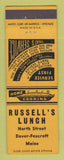 Matchbook Cover - Russell's Lunch Dover Foxcroft ME