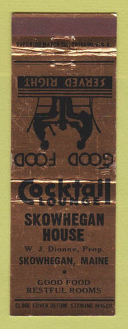 Matchbook Cover - Skowhegan House ME