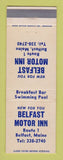 Matchbook Cover - Belfast Motor Inn Belfast ME