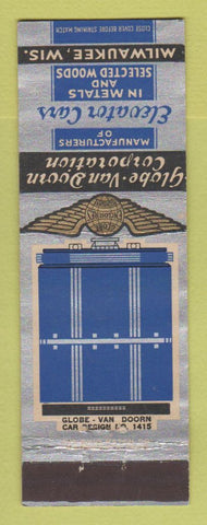 Matchbook Cover - Globe Van Doorn Elevator Cars Milwaukee WI