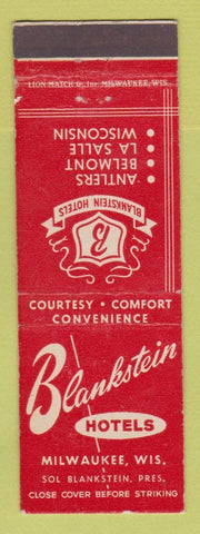 Matchbook Cover - Blankstein Hotels Milwaukee WI