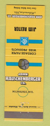 Matchbook Cover - John Rauschenberger Cordage Paper Wire Milwaukee WI