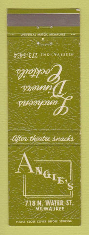 Matchbook Cover - Angie's Restaurant Milwaukee WI