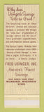 Matchbook Cover - Usinger's Sausage Milwaukee WI