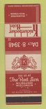 Matchbook Cover - Knickerbocker Hotel Milwaukee WI Red Lion
