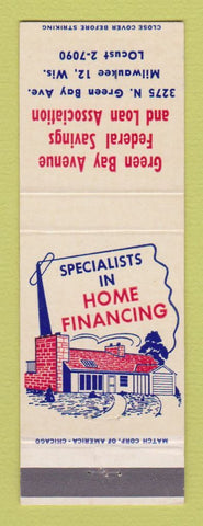 Matchbook Cover - Green Bay Avenue Savings and Loan Milwaukee WI