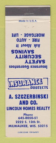 Matchbook Cover - A Szczerbinski Lincoln Homes Real Estate Milwaukee WI