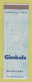 Matchbook Cover - Gimbels Milwaukee WI