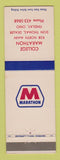 Matchbook Cover - Marathon oil gas College Findlay OH
