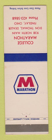 Matchbook Cover - Marathon oil gas College Findlay OH
