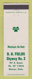Matchbook Cover - Shamrock oil gas DH Fields Denver Colorado