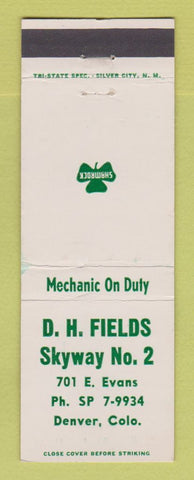 Matchbook Cover - Shamrock oil gas DH Fields Denver Colorado