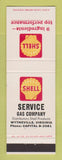 Matchbook Cover - Shell oil gas Service Wytheville VA