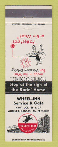 Matchbook Cover - Frontier oil gas Wheel Inn Cafe Wheeler KS