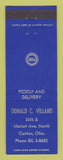 Matchbook Cover - Pure oil gas Donald Villard Canton OH
