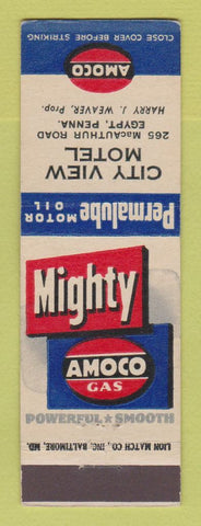 Matchbook Cover - Amoco oil gas City View Motel Egypt PA