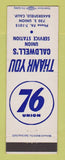 Matchbook Cover - Union 76 oil gas Caldwell's Bakersfield CA