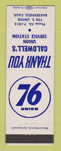Matchbook Cover - Union 76 oil gas Caldwell's Bakersfield CA