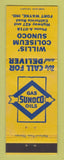 Matchbook Cover - Sunoco oil gas Willis' Coliseum Fort Wayne IN