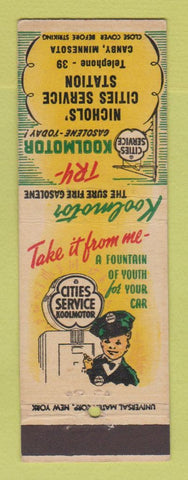 Matchbook Cover - Cities oil gas Nicholas' Canby MN
