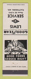 Matchbook Cover - DX oil gas Lewis Plattsburg MO Goodyear Tires