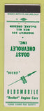 Matchbook Cover - Oldsmobile Rocket 98 Coast Chevrolet DeLake OR
