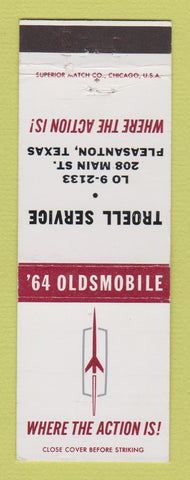 Matchbook Cover - 1964 Oldsmobile Troell Service Pleasanton TX