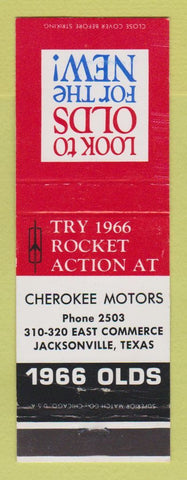 Matchbook Cover - 1966 Oldsmobile Cherokee Motors Jacksonville TX