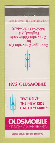 Matchbook Cover - 1972 Oldsmobile Caplinger Chevrolet England AR