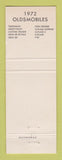 Matchbook Cover - 1972 Oldsmobile Caplinger Chevrolet England AR