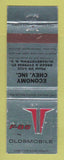 Matchbook Cover - Oldsmobile F-85 Economy Chevrolet Elizabethtown NC WEAR