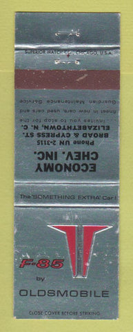 Matchbook Cover - Oldsmobile F-85 Economy Chevrolet Elizabethtown NC WEAR