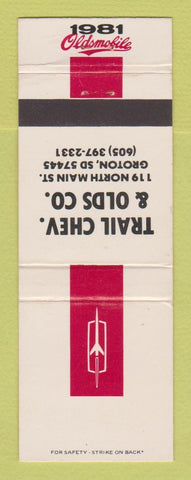 Matchbook Cover - 1981 Oldsmobile Trail Chevrolet Groton SD WEAR