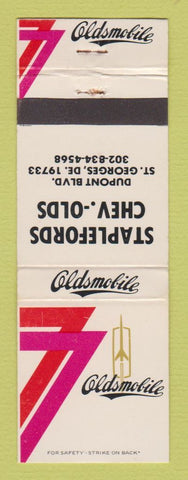 Matchbook Cover - 1977 Oldsmobile Staplefords Chevrolet St Georges DE WEAR