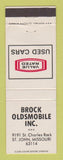 Matchbook Cover - Brock Oldsmobile St John MO
