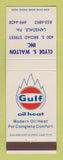 Matchbook Cover - Gulf oil gas Heating Clyde Walton Lansdale PA