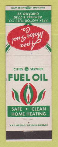 Matchbook Cover - Apex Motor Fuel Chicago IL Cities Heating