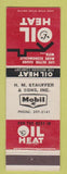 Matchbook Cover - Mobil oil gas Heating HM Stauffer & Sons