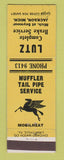 Matchbook Cover - Mobil oil gas Heating Lutz Jackson MI