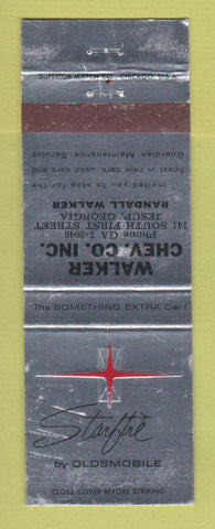 Matchbook Cover - Oldsmobile Starfire Walker Chevrolet Jesup GA WEAR