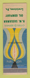 Matchbook Cover - Cities oil gas RM Sassaman Lewiston PA